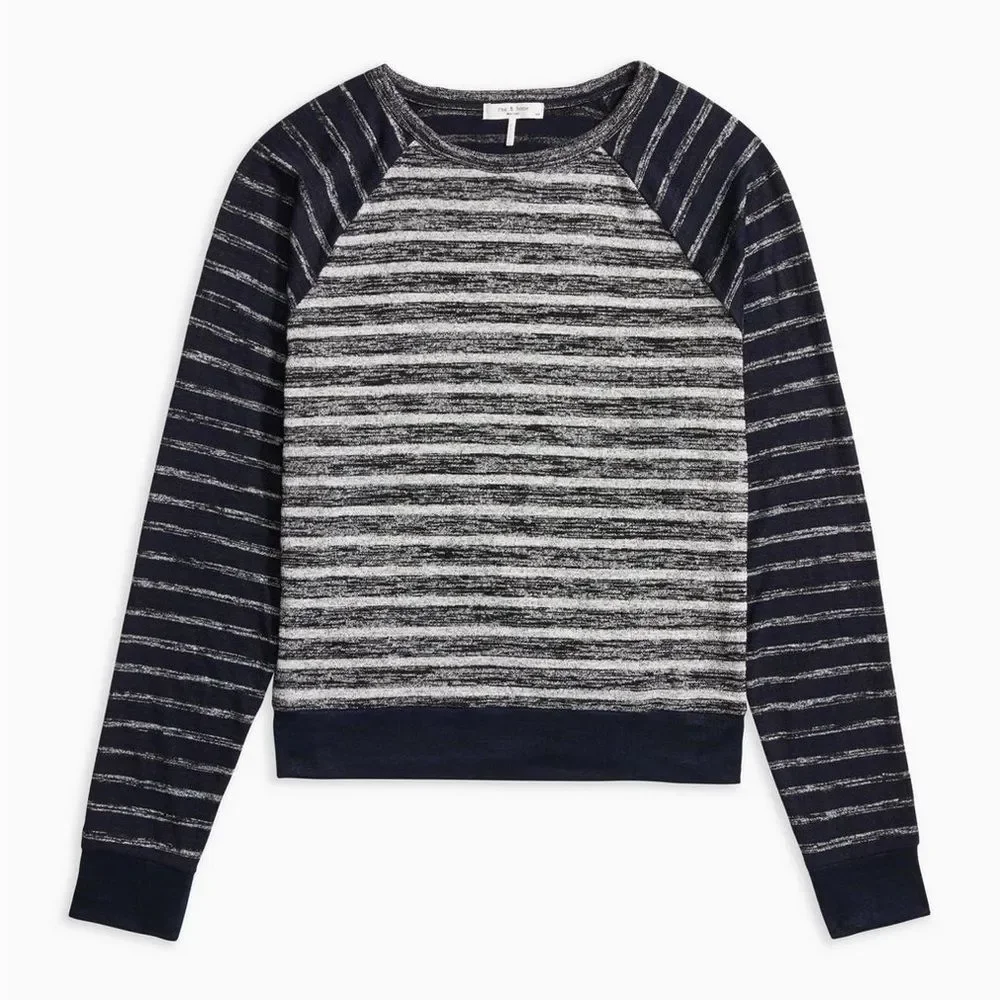 Rag & Bone The Knit Striped Pullover in Heather Stripe - Picture 9 of 11